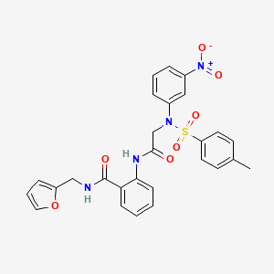 molecular formula C27H24N4O7S B4668193 N-(2-furylmethyl)-2-{[N-[(4-methylphenyl)sulfonyl]-N-(3-nitrophenyl)glycyl]amino}benzamide 