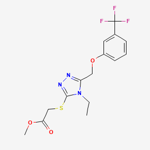 molecular formula C15H16F3N3O3S B4668234 methyl [(4-ethyl-5-{[3-(trifluoromethyl)phenoxy]methyl}-4H-1,2,4-triazol-3-yl)thio]acetate 