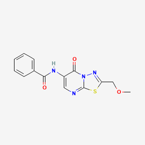 molecular formula C14H12N4O3S B4668239 N-[2-(methoxymethyl)-5-oxo-5H-[1,3,4]thiadiazolo[3,2-a]pyrimidin-6-yl]benzamide 