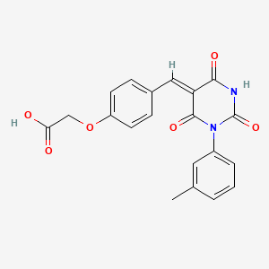 (4-{[1-(3-methylphenyl)-2,4,6-trioxotetrahydro-5(2H)-pyrimidinylidene]methyl}phenoxy)acetic acid