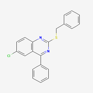 molecular formula C21H15ClN2S B4668250 2-(benzylthio)-6-chloro-4-phenylquinazoline 