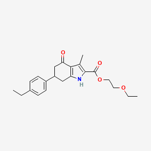 molecular formula C22H27NO4 B4668266 2-ethoxyethyl 6-(4-ethylphenyl)-3-methyl-4-oxo-4,5,6,7-tetrahydro-1H-indole-2-carboxylate 