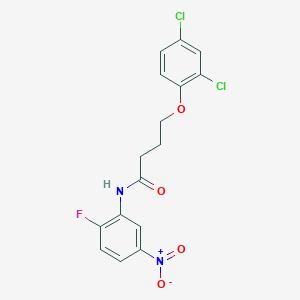 molecular formula C16H13Cl2FN2O4 B4668276 4-(2,4-dichlorophenoxy)-N-(2-fluoro-5-nitrophenyl)butanamide 