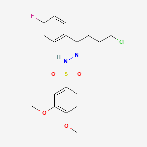 molecular formula C18H20ClFN2O4S B4668278 N'-[4-chloro-1-(4-fluorophenyl)butylidene]-3,4-dimethoxybenzenesulfonohydrazide 