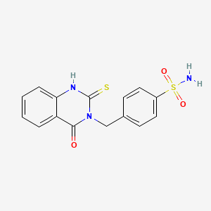 molecular formula C15H13N3O3S2 B4668310 4-[(2-mercapto-4-oxo-3(4H)-quinazolinyl)methyl]benzenesulfonamide 