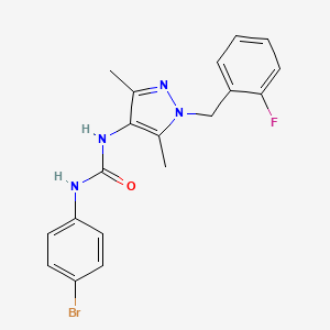 molecular formula C19H18BrFN4O B4668319 N-(4-bromophenyl)-N'-[1-(2-fluorobenzyl)-3,5-dimethyl-1H-pyrazol-4-yl]urea 