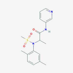 molecular formula C17H21N3O3S B4668329 N~2~-(2,5-dimethylphenyl)-N~2~-(methylsulfonyl)-N~1~-3-pyridinylalaninamide 