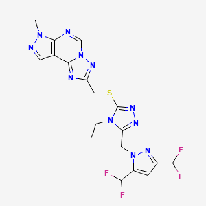 2-{[(5-{[3,5-bis(difluoromethyl)-1H-pyrazol-1-yl]methyl}-4-ethyl-4H-1,2,4-triazol-3-yl)thio]methyl}-7-methyl-7H-pyrazolo[4,3-e][1,2,4]triazolo[1,5-c]pyrimidine