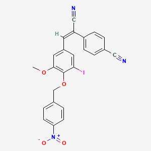 molecular formula C24H16IN3O4 B4668369 4-(1-cyano-2-{3-iodo-5-methoxy-4-[(4-nitrobenzyl)oxy]phenyl}vinyl)benzonitrile 