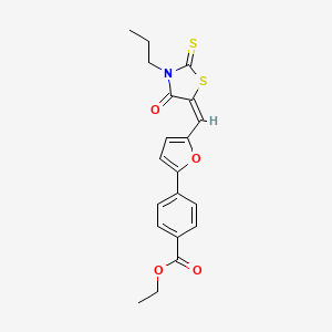 ethyl 4-{5-[(4-oxo-3-propyl-2-thioxo-1,3-thiazolidin-5-ylidene)methyl]-2-furyl}benzoate