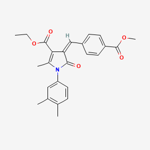 molecular formula C25H25NO5 B4668439 ethyl 1-(3,4-dimethylphenyl)-4-[4-(methoxycarbonyl)benzylidene]-2-methyl-5-oxo-4,5-dihydro-1H-pyrrole-3-carboxylate 