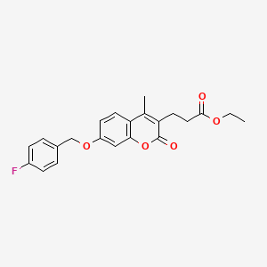 molecular formula C22H21FO5 B4668455 ethyl 3-{7-[(4-fluorobenzyl)oxy]-4-methyl-2-oxo-2H-chromen-3-yl}propanoate 