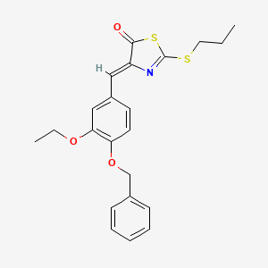 molecular formula C22H23NO3S2 B4668456 4-[4-(benzyloxy)-3-ethoxybenzylidene]-2-(propylthio)-1,3-thiazol-5(4H)-one 