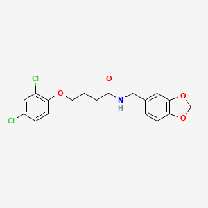 molecular formula C18H17Cl2NO4 B4668466 N-(1,3-benzodioxol-5-ylmethyl)-4-(2,4-dichlorophenoxy)butanamide 