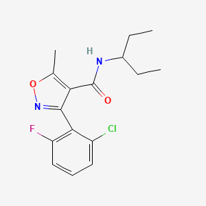 molecular formula C16H18ClFN2O2 B4668489 3-(2-chloro-6-fluorophenyl)-N-(1-ethylpropyl)-5-methyl-4-isoxazolecarboxamide 