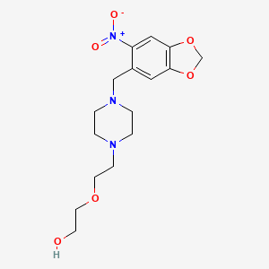 molecular formula C16H23N3O6 B4668497 2-(2-{4-[(6-nitro-1,3-benzodioxol-5-yl)methyl]-1-piperazinyl}ethoxy)ethanol 