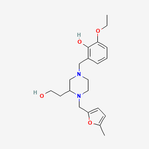 2-ethoxy-6-({3-(2-hydroxyethyl)-4-[(5-methyl-2-furyl)methyl]-1-piperazinyl}methyl)phenol