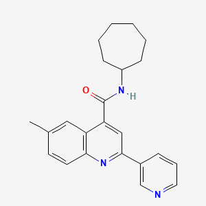 N-cycloheptyl-6-methyl-2-(3-pyridinyl)-4-quinolinecarboxamide