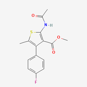 molecular formula C15H14FNO3S B4668515 methyl 2-(acetylamino)-4-(4-fluorophenyl)-5-methyl-3-thiophenecarboxylate 