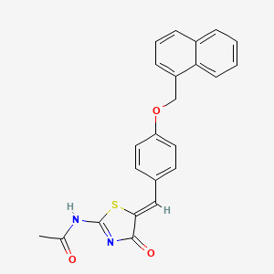 molecular formula C23H18N2O3S B4668523 N-{5-[4-(1-naphthylmethoxy)benzylidene]-4-oxo-4,5-dihydro-1,3-thiazol-2-yl}acetamide 