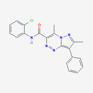 molecular formula C20H16ClN5O B4668529 N-(2-chlorophenyl)-4,7-dimethyl-8-phenylpyrazolo[5,1-c][1,2,4]triazine-3-carboxamide 
