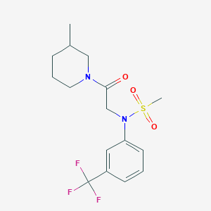 molecular formula C16H21F3N2O3S B4668542 N-[2-(3-methyl-1-piperidinyl)-2-oxoethyl]-N-[3-(trifluoromethyl)phenyl]methanesulfonamide 