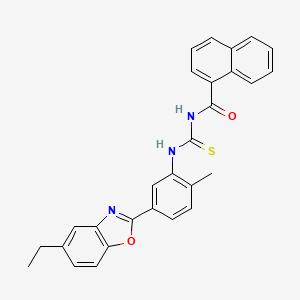 N-({[5-(5-ethyl-1,3-benzoxazol-2-yl)-2-methylphenyl]amino}carbonothioyl)-1-naphthamide
