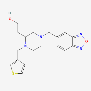 molecular formula C18H22N4O2S B4668588 2-[4-(2,1,3-benzoxadiazol-5-ylmethyl)-1-(3-thienylmethyl)-2-piperazinyl]ethanol 