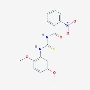 molecular formula C16H15N3O5S B466859 N-[(2,5-dimethoxyphenyl)carbamothioyl]-2-nitrobenzamide CAS No. 501105-38-0