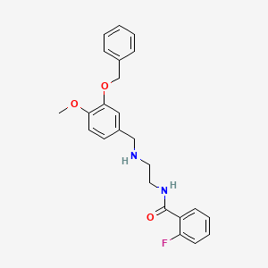 molecular formula C24H25FN2O3 B4668592 N-(2-{[3-(benzyloxy)-4-methoxybenzyl]amino}ethyl)-2-fluorobenzamide 