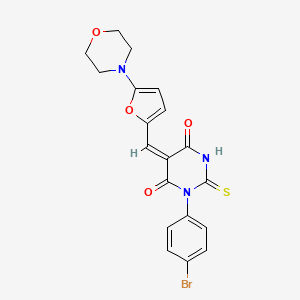 molecular formula C19H16BrN3O4S B4668617 1-(4-bromophenyl)-5-{[5-(4-morpholinyl)-2-furyl]methylene}-2-thioxodihydro-4,6(1H,5H)-pyrimidinedione 