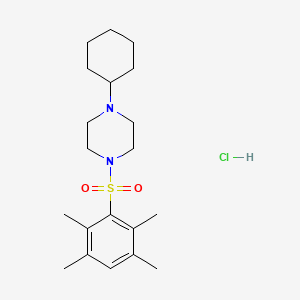 1-cyclohexyl-4-[(2,3,5,6-tetramethylphenyl)sulfonyl]piperazine hydrochloride