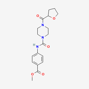 molecular formula C18H23N3O5 B4668628 methyl 4-({[4-(tetrahydro-2-furanylcarbonyl)-1-piperazinyl]carbonyl}amino)benzoate 