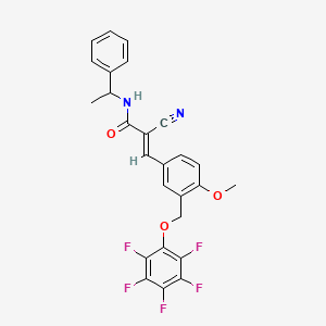 2-cyano-3-{4-methoxy-3-[(pentafluorophenoxy)methyl]phenyl}-N-(1-phenylethyl)acrylamide