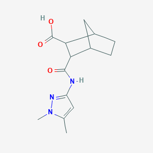 molecular formula C14H19N3O3 B4668646 3-{[(1,5-dimethyl-1H-pyrazol-3-yl)amino]carbonyl}bicyclo[2.2.1]heptane-2-carboxylic acid 