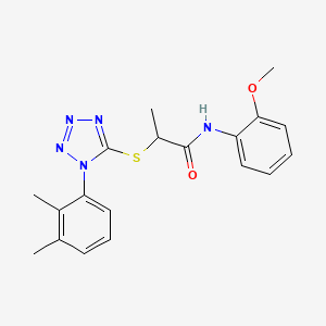 molecular formula C19H21N5O2S B4668671 2-{[1-(2,3-dimethylphenyl)-1H-tetrazol-5-yl]thio}-N-(2-methoxyphenyl)propanamide 