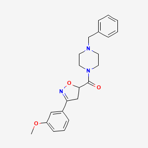 1-benzyl-4-{[3-(3-methoxyphenyl)-4,5-dihydro-5-isoxazolyl]carbonyl}piperazine