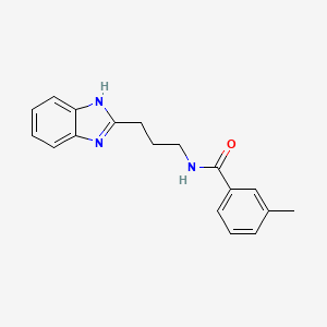 molecular formula C18H19N3O B4668760 N-[3-(1H-benzimidazol-2-yl)propyl]-3-methylbenzamide 