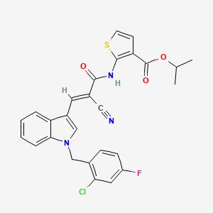 molecular formula C27H21ClFN3O3S B4668767 isopropyl 2-({3-[1-(2-chloro-4-fluorobenzyl)-1H-indol-3-yl]-2-cyanoacryloyl}amino)-3-thiophenecarboxylate 