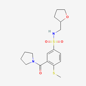 molecular formula C17H24N2O4S2 B4668787 4-(methylthio)-3-(1-pyrrolidinylcarbonyl)-N-(tetrahydro-2-furanylmethyl)benzenesulfonamide 