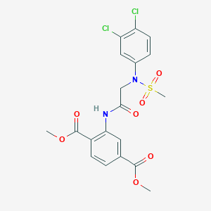 molecular formula C19H18Cl2N2O7S B4668806 dimethyl 2-{[N-(3,4-dichlorophenyl)-N-(methylsulfonyl)glycyl]amino}terephthalate 