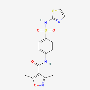 molecular formula C15H14N4O4S2 B4668822 3,5-dimethyl-N-{4-[(1,3-thiazol-2-ylamino)sulfonyl]phenyl}-4-isoxazolecarboxamide 