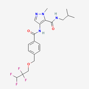 molecular formula C20H24F4N4O3 B4668857 N-isobutyl-1-methyl-4-({4-[(2,2,3,3-tetrafluoropropoxy)methyl]benzoyl}amino)-1H-pyrazole-5-carboxamide 