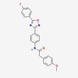 molecular formula C23H18FN3O3 B4668886 N-{4-[5-(4-fluorophenyl)-1,2,4-oxadiazol-3-yl]phenyl}-2-(4-methoxyphenyl)acetamide 