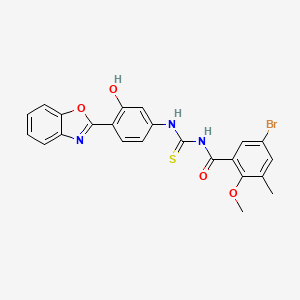 molecular formula C23H18BrN3O4S B4668889 N-({[4-(1,3-benzoxazol-2-yl)-3-hydroxyphenyl]amino}carbonothioyl)-5-bromo-2-methoxy-3-methylbenzamide 