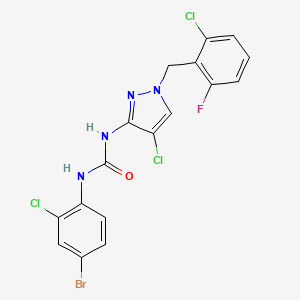 molecular formula C17H11BrCl3FN4O B4668892 N-(4-bromo-2-chlorophenyl)-N'-[4-chloro-1-(2-chloro-6-fluorobenzyl)-1H-pyrazol-3-yl]urea 