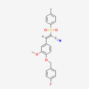 molecular formula C24H20FNO4S B4668894 3-{4-[(4-fluorobenzyl)oxy]-3-methoxyphenyl}-2-[(4-methylphenyl)sulfonyl]acrylonitrile 