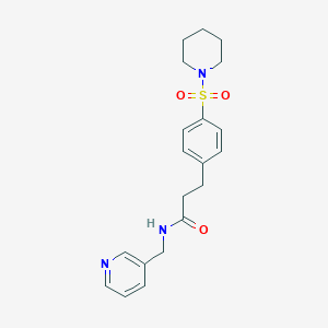 molecular formula C20H25N3O3S B4668917 3-[4-(1-piperidinylsulfonyl)phenyl]-N-(3-pyridinylmethyl)propanamide 
