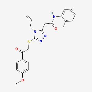 molecular formula C23H24N4O3S B4668924 2-(4-allyl-5-{[2-(4-methoxyphenyl)-2-oxoethyl]thio}-4H-1,2,4-triazol-3-yl)-N-(2-methylphenyl)acetamide 