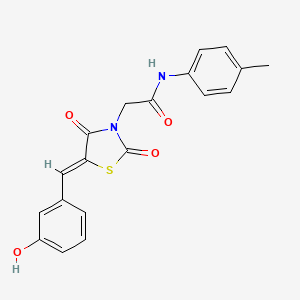 molecular formula C19H16N2O4S B4668929 2-[5-(3-hydroxybenzylidene)-2,4-dioxo-1,3-thiazolidin-3-yl]-N-(4-methylphenyl)acetamide 
